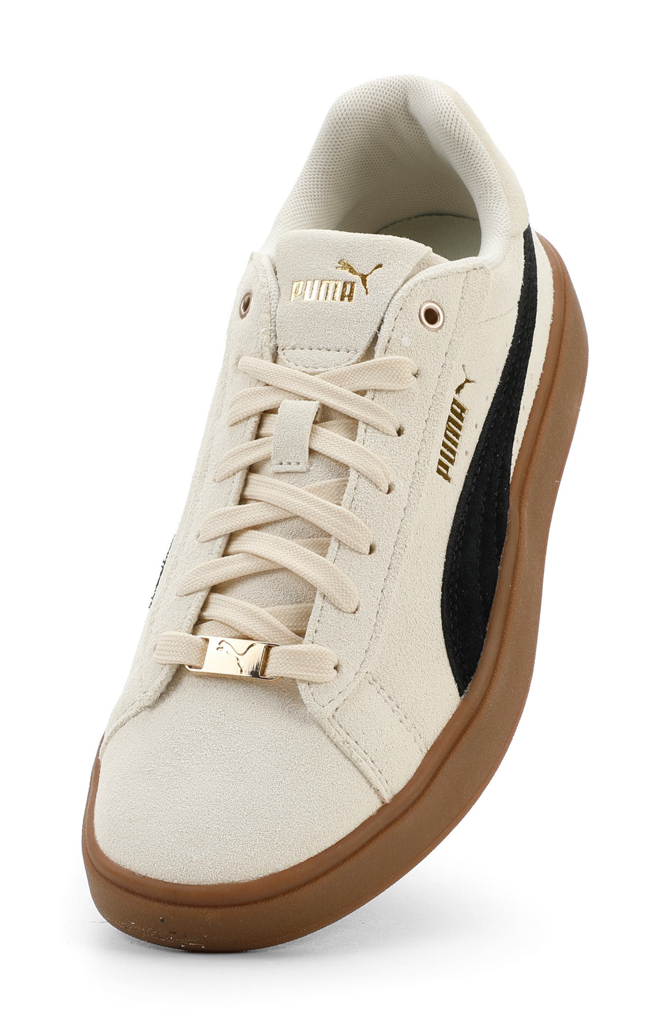 PUMA Aveline Sneaker, Alternate, color, Alpine Snow/ Black/ Gold