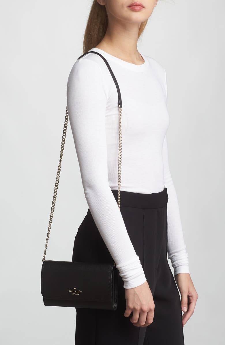 Kate Spade New York cameron wallet on a chain, Alternate, color, Black