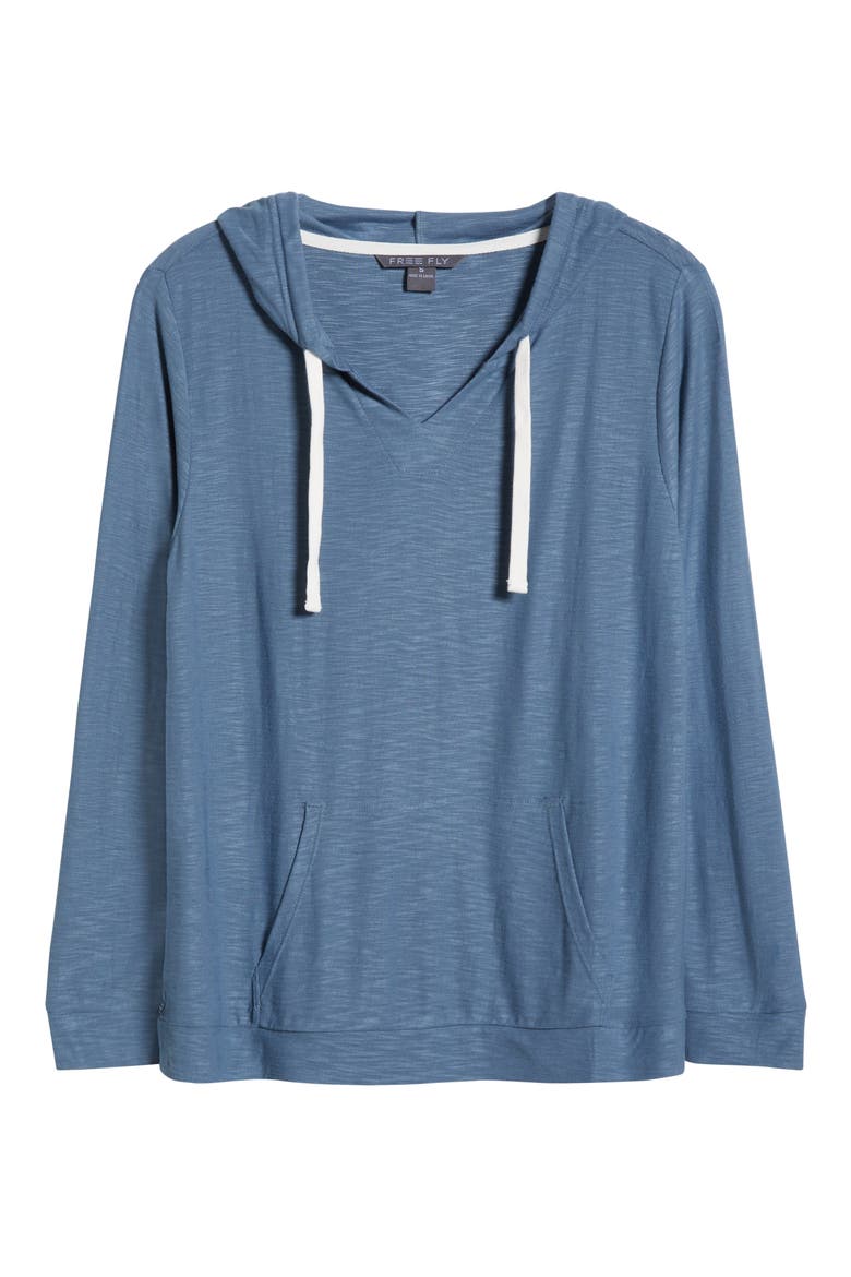 Oversize Slub Hoodie, Alternate, color, PACIFIC BLUE