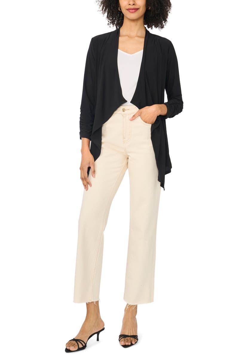 Chaus Waterfall Cardigan, Alternate, color, Rich Black