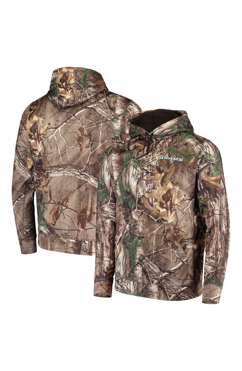 DUNBROOKE Men's Dunbrooke Realtree Camo Los Angeles Rams Circle Champion Tech Fleece Pullover Hoodie, Alternate, color, Realtree Camo
