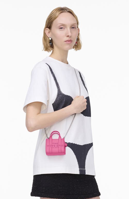 Marc Jacobs The Nano Charm Tote Leather Crossbody Bag In Bow Pink