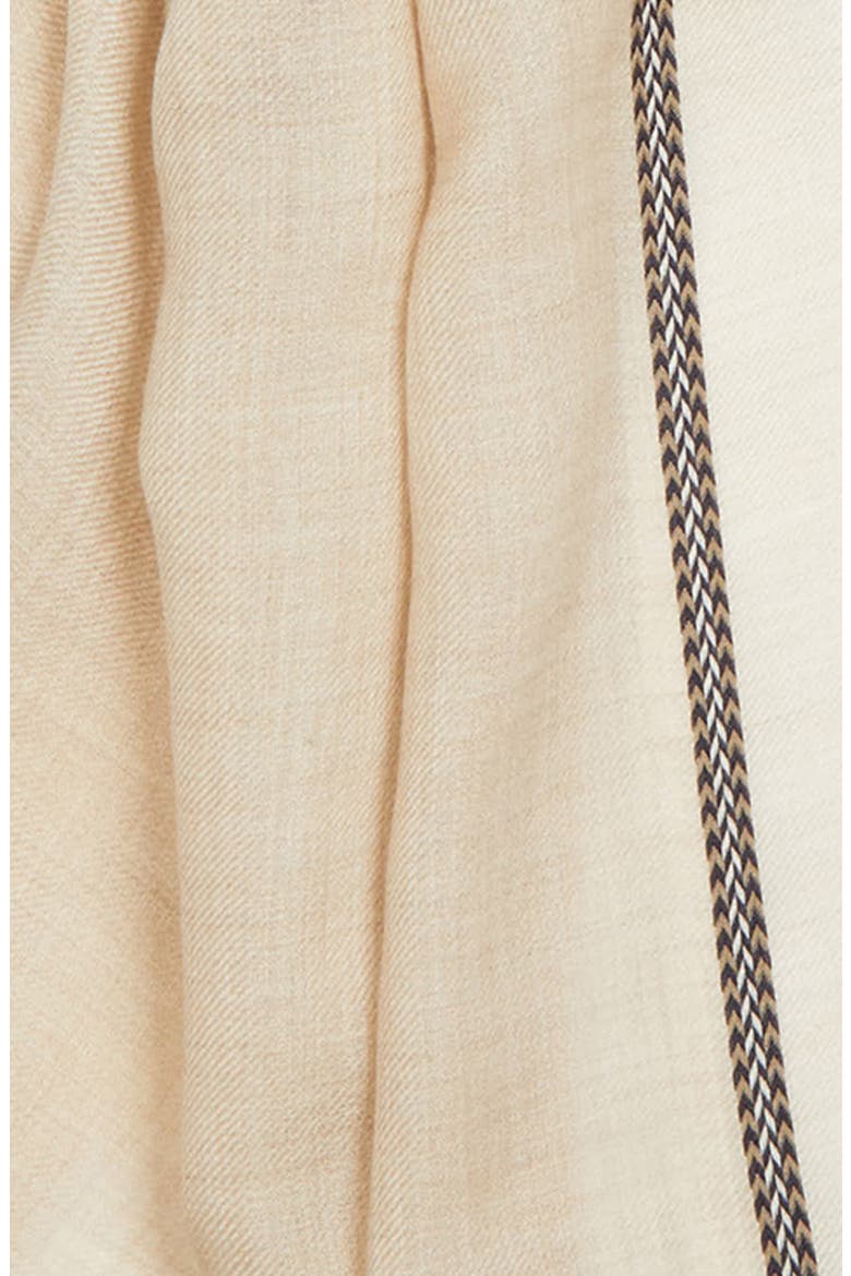 Ives Chevron Border Cashmere Fringe Scarf, Alternate, color, RU7701 NATURAL