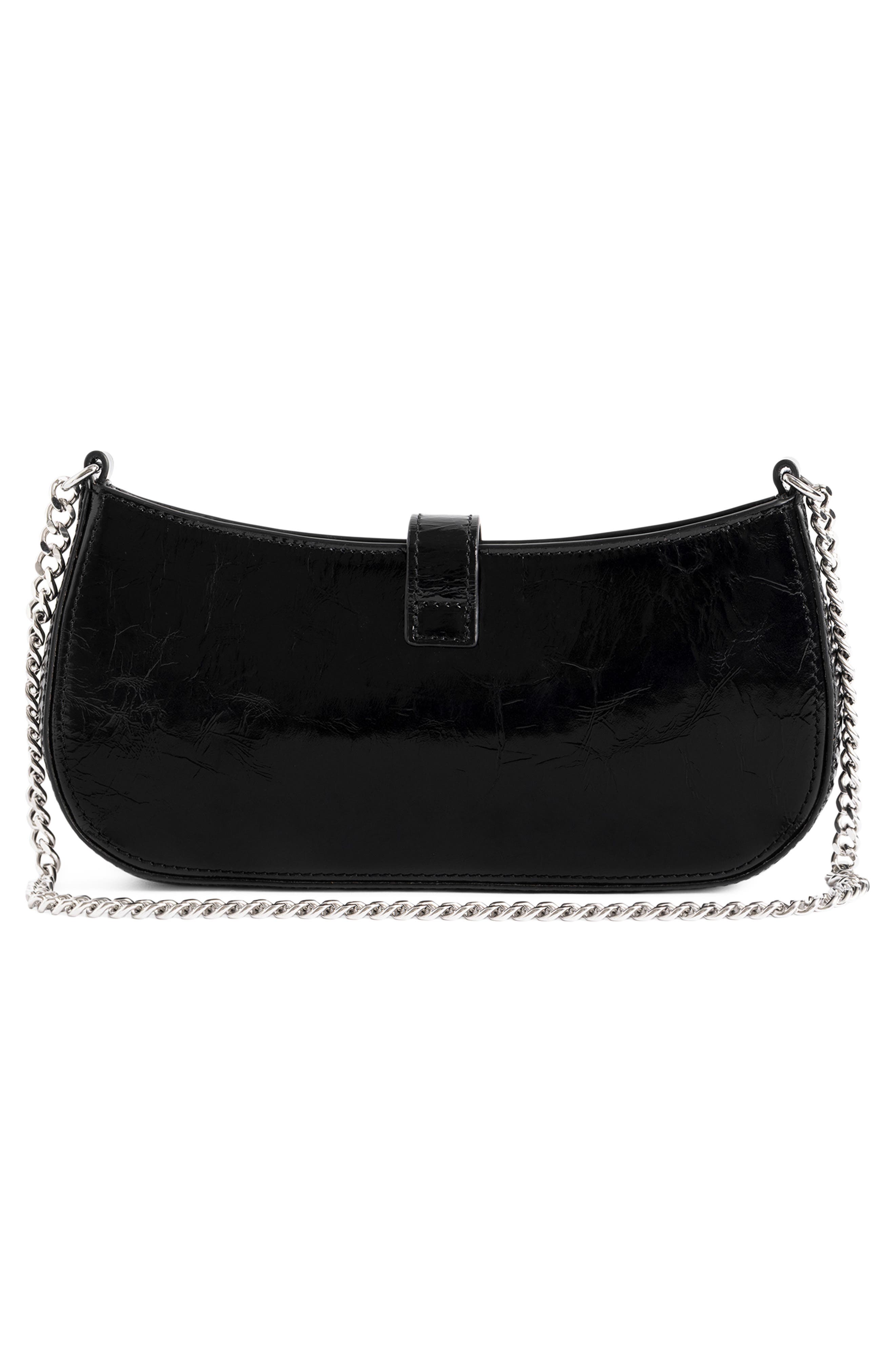 Zadig & Voltaire Janis Leather Shoulder Bag, Alternate, color, Black
