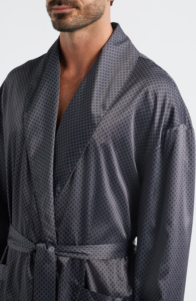 Majestic International Dreams of Satin Robe, Alternate, color, Black