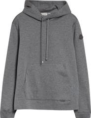 Moncler Leather Logo Patch Cotton Blend Hoodie