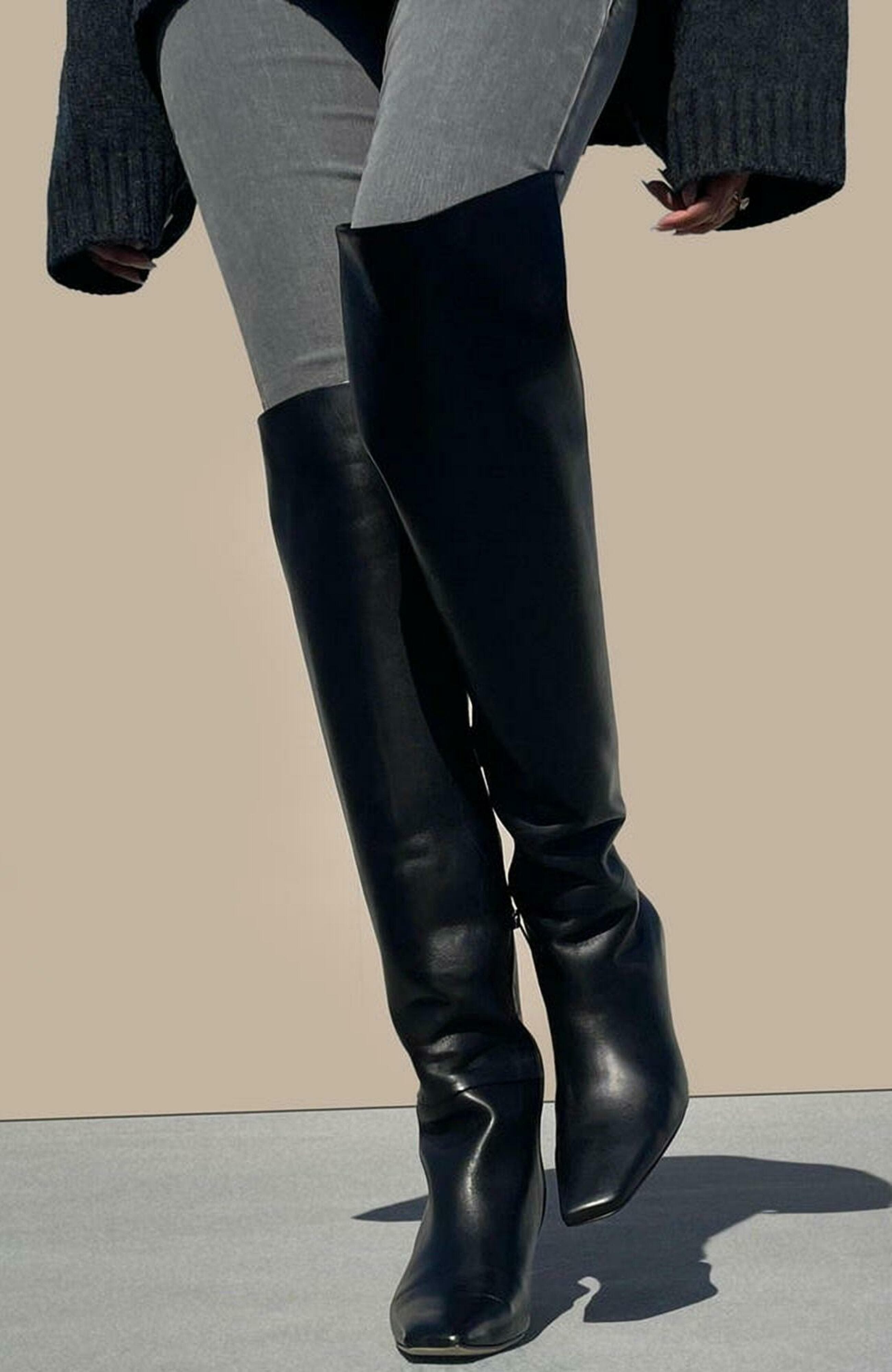 Neil J. Rodgers Meg Over The Knee Boot, Alternate, color, Black Nappa