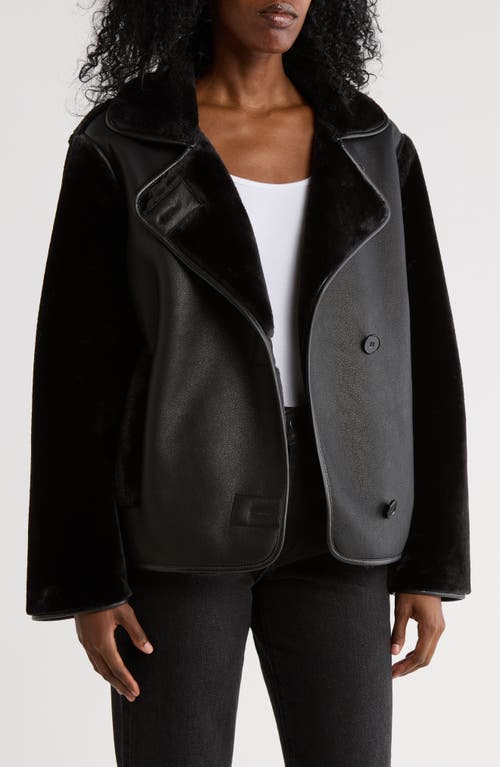 Hudson Jeans Faux Leather & Faux Shearling Jacket In Black