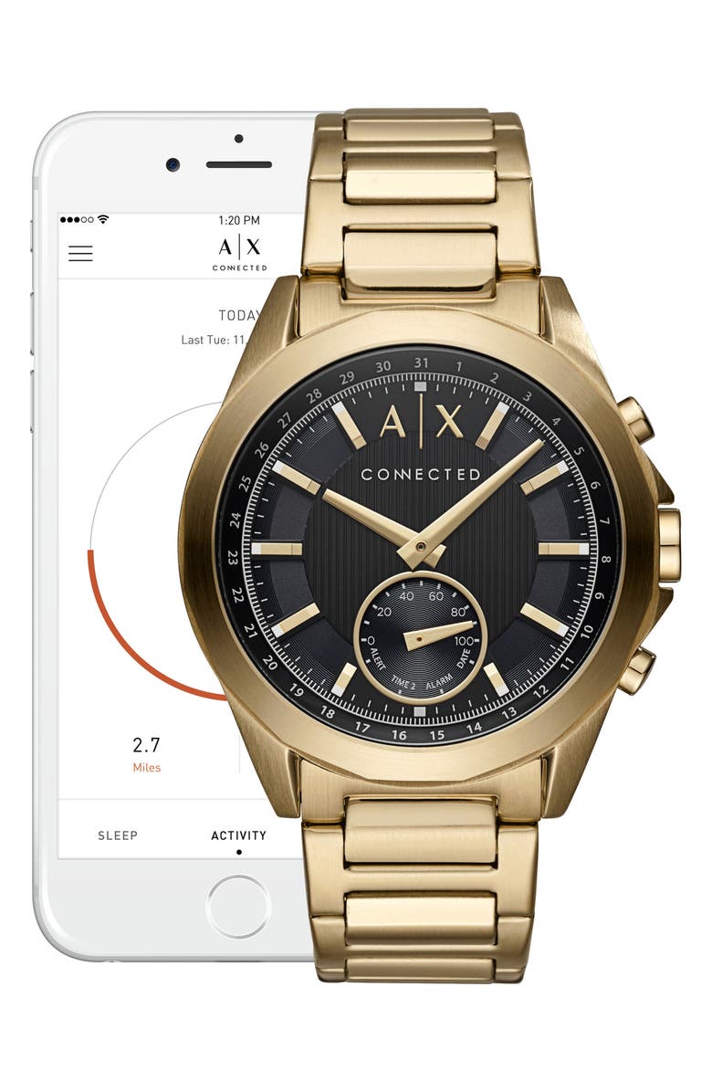 AX Armani Exchange Connected Hybrid Bracelet Smartwatch, 44mm, Alternate, color,