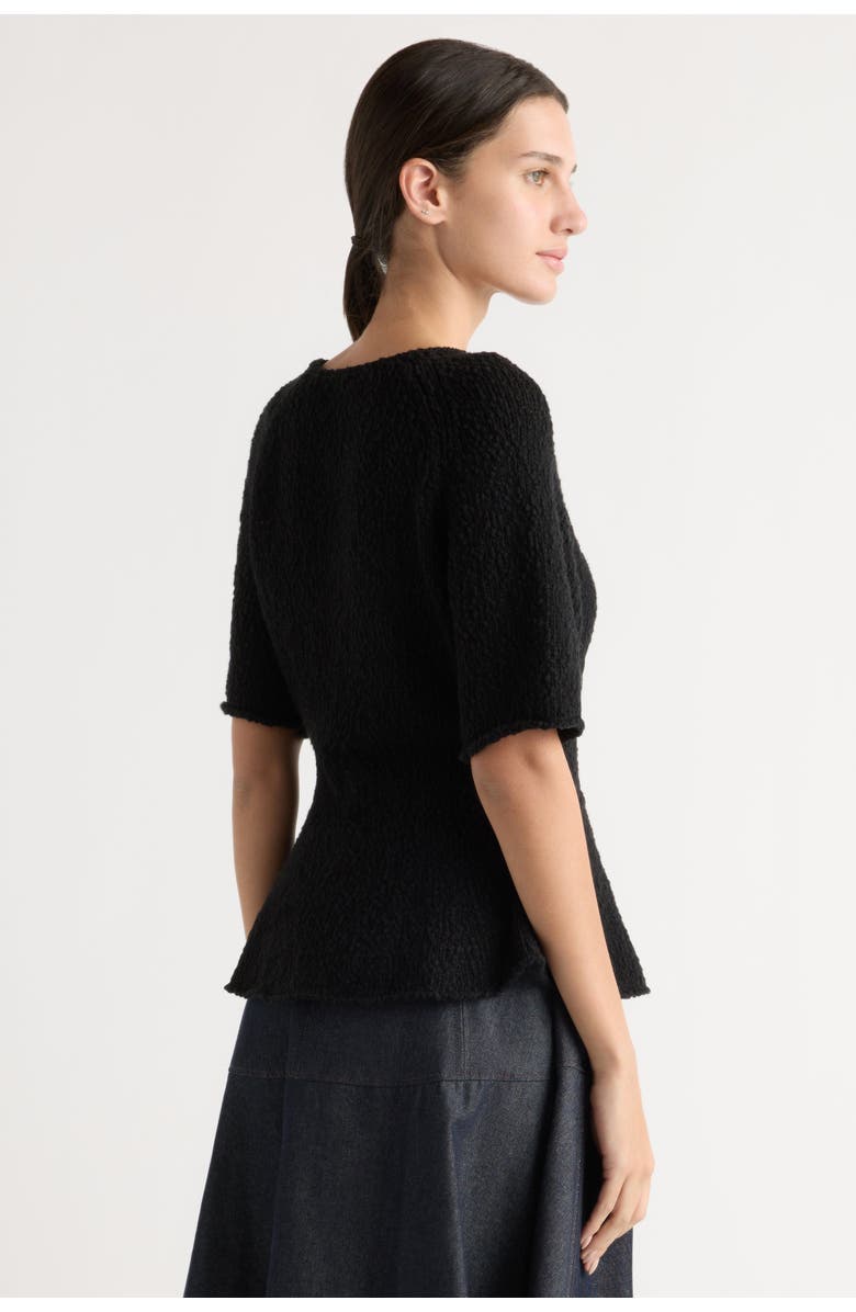 Modern Citizen Valetta Organic Cotton Sculpted Knit Top, Alternate, color, Black