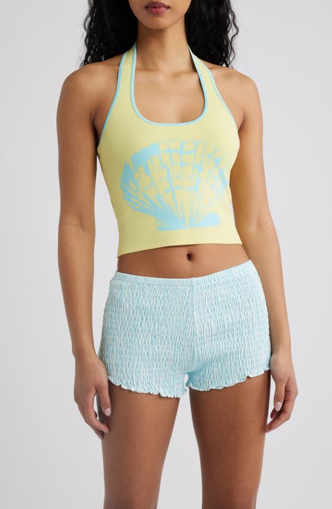 Shell Knit Halter Tank Top