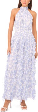 1.STATE Flounce Cascading Maxi Dress