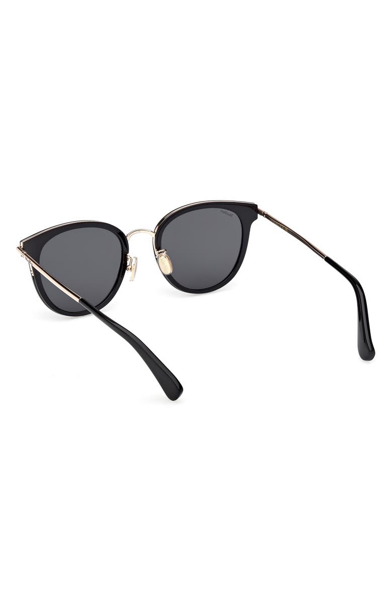 Max Mara 54mm Round Sunglasses, Alternate, color, Shiny Black / Smoke