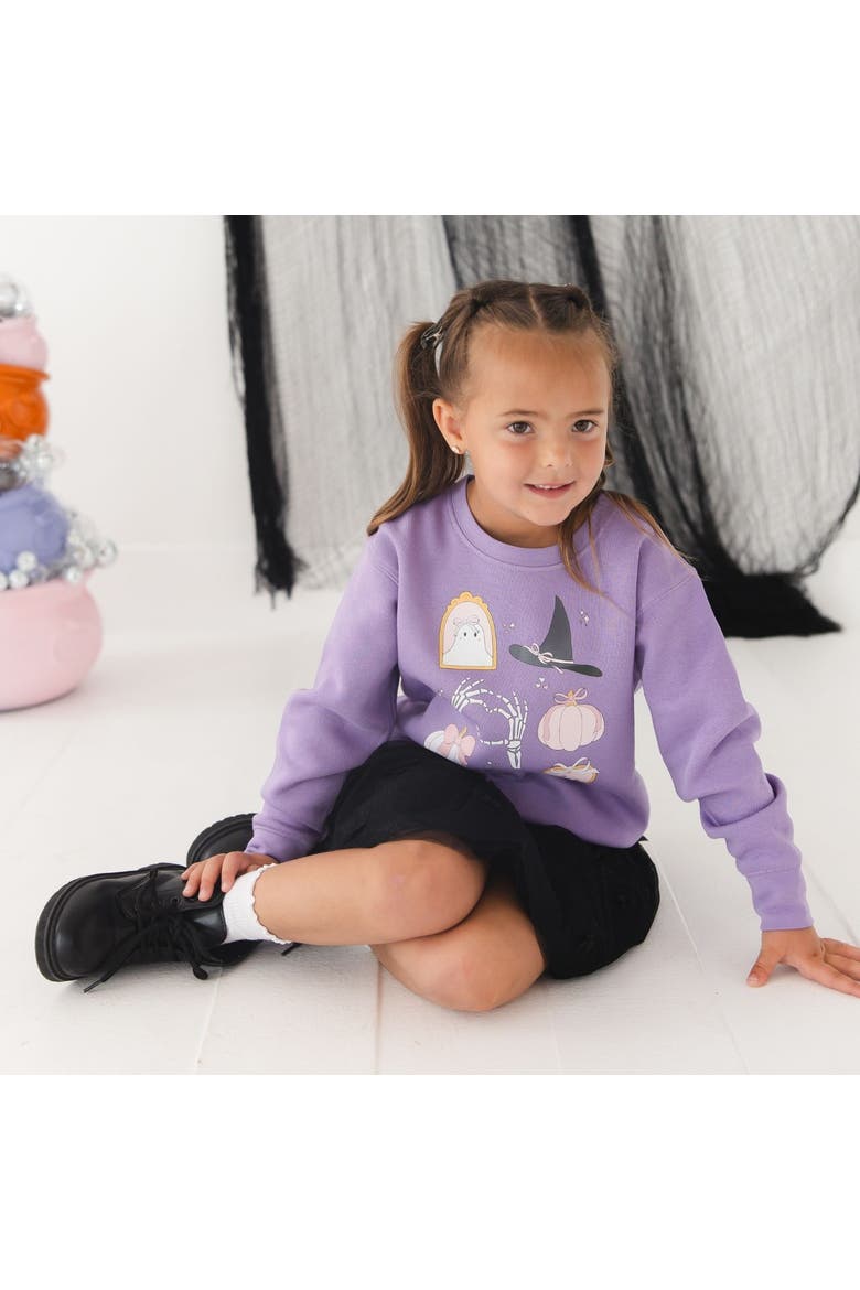 Spooky Girl Halloween Sweatshirt, Alternate, color, Lavender