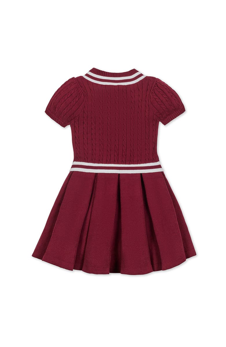 Hope & Henry Kids' Organic Short Sleeve Cricket Sweater Dress, Alternate, color, Dark Red Cable