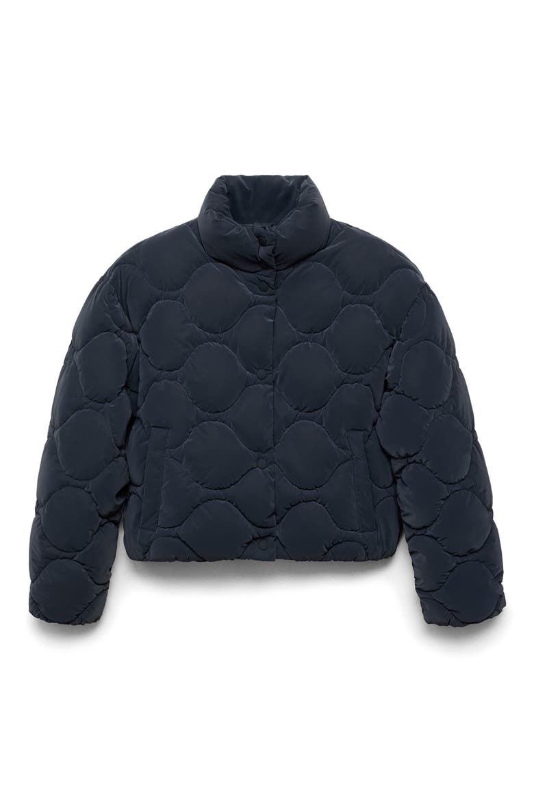 Quilted Puffer Coat, Alternate, color, DARK NAVY
