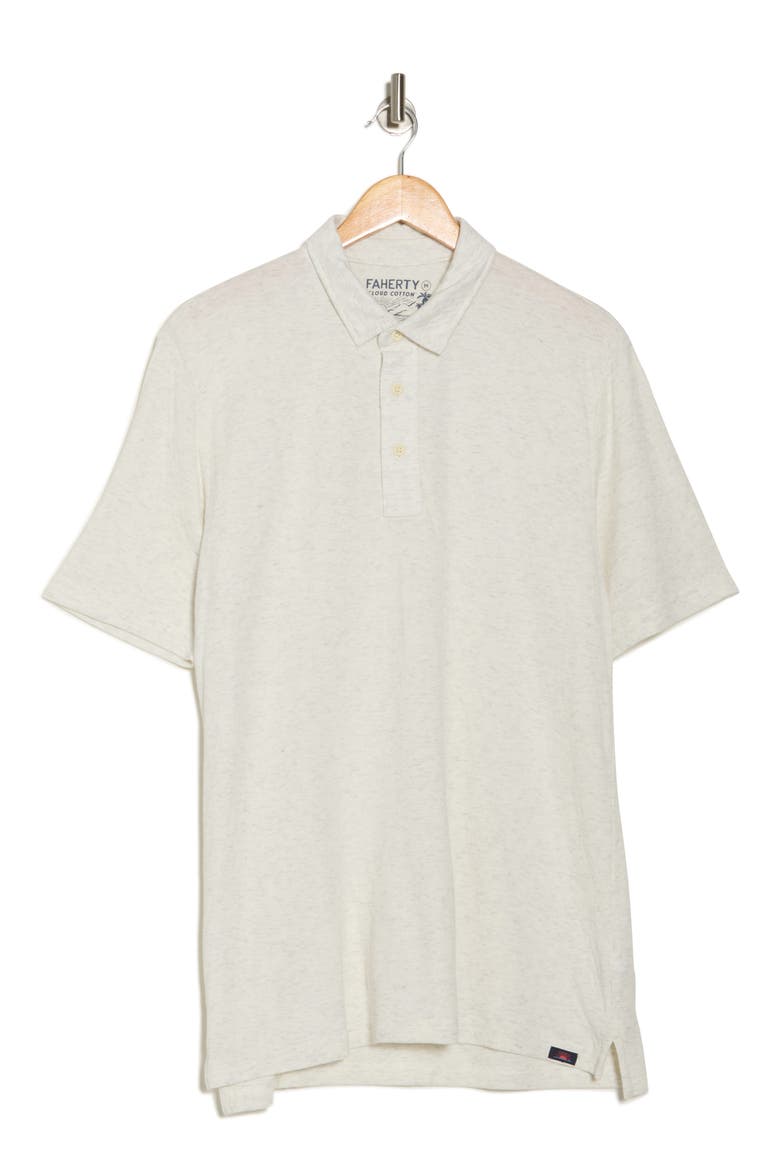 Cloud Cotton Blend Polo, Alternate, color, IVORY HEATHER