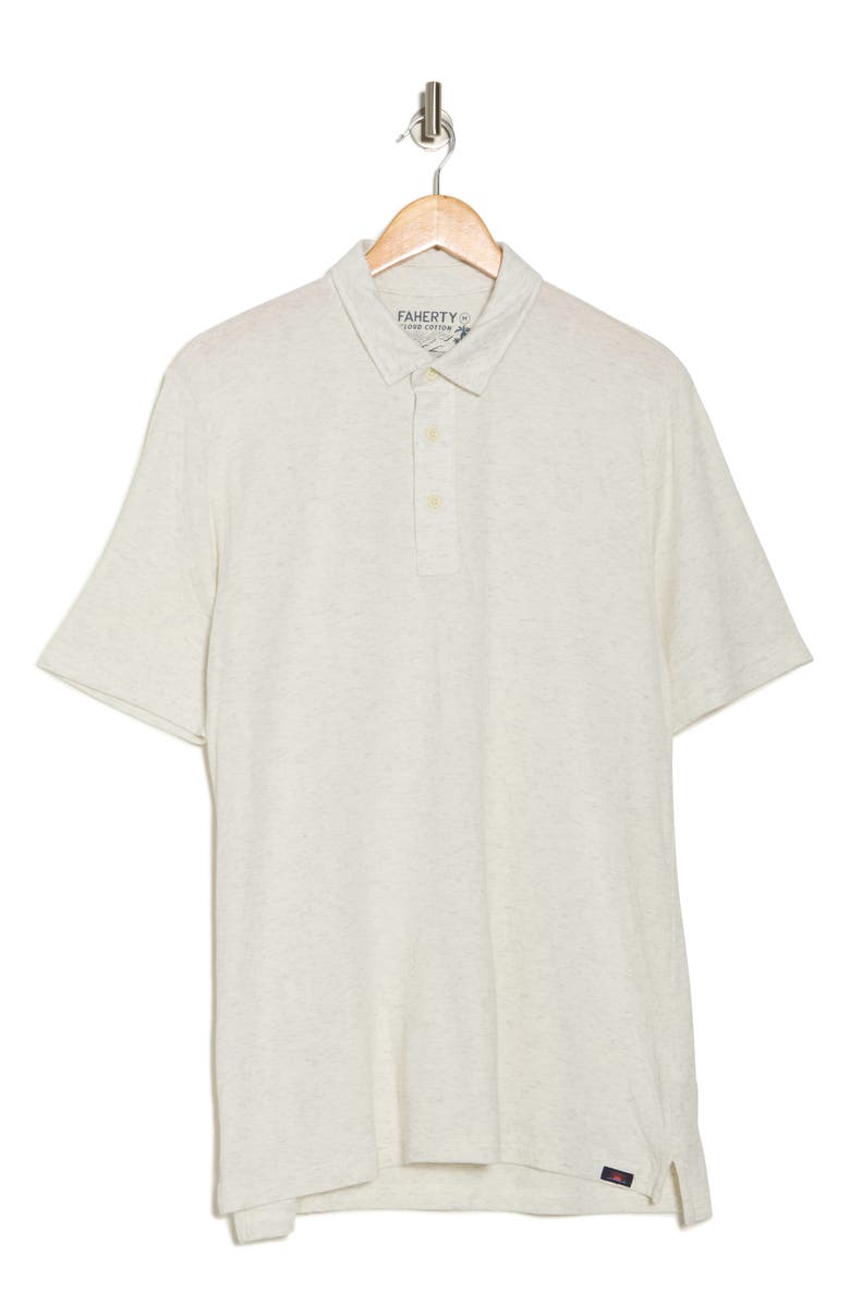 Faherty Cloud Cotton Blend Polo, Alternate, color, Ivory Heather