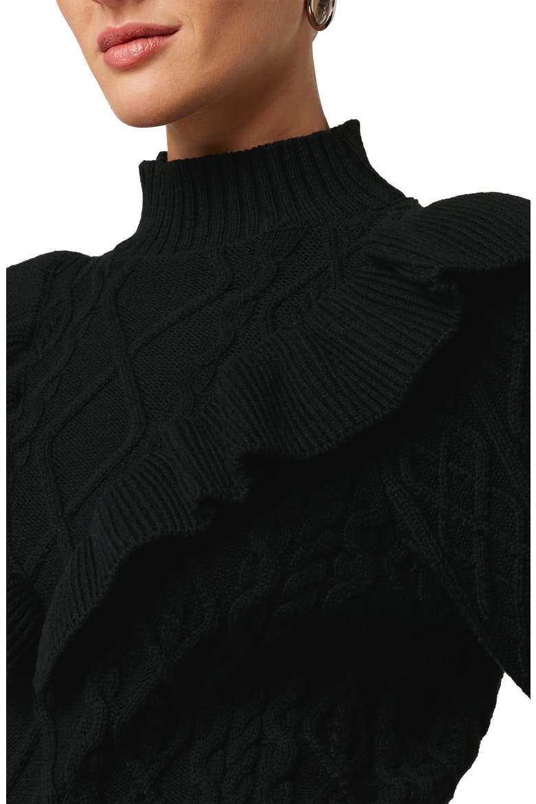 The Harley Ruffle Turtleneck Sweater, Alternate, color, METEORITE