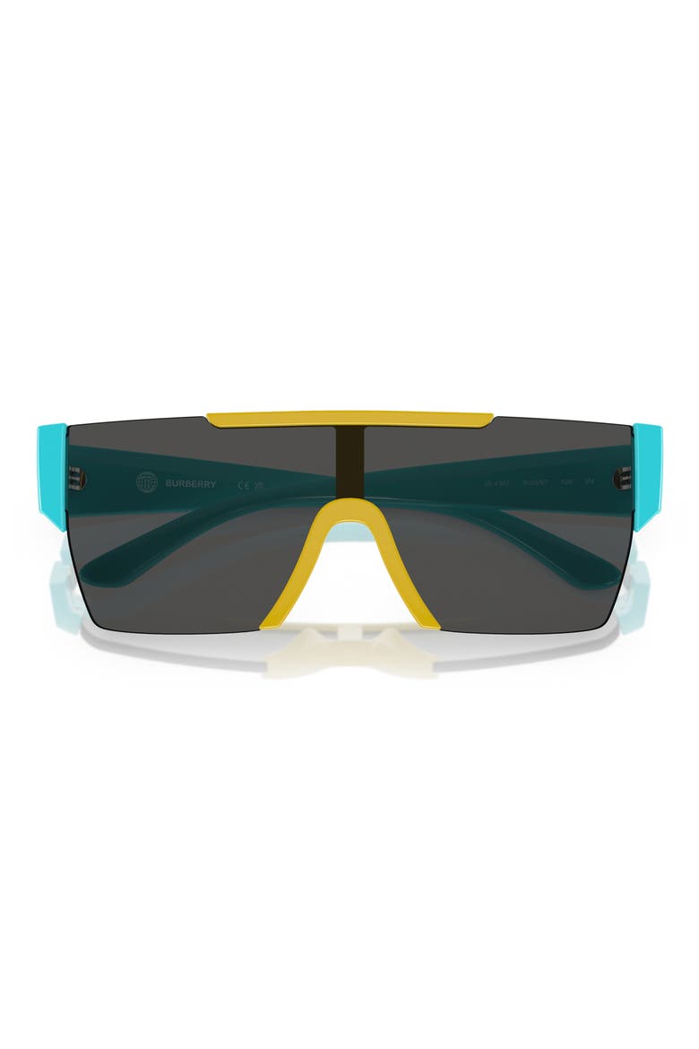 Kids' 28mm Flat Top Shield Sunglasses, Alternate, color, YELLOW / DARK GREY