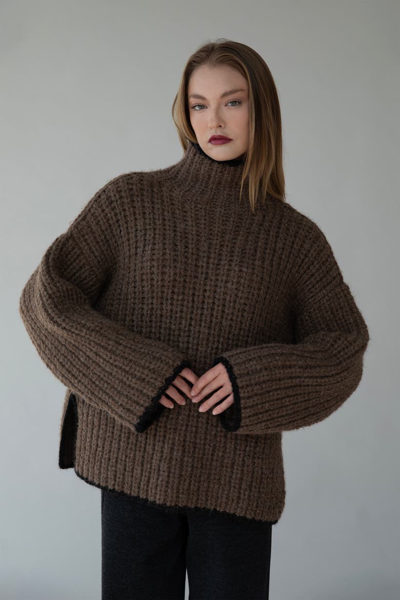 Sylvie Handknit Pullover, Alternate, color, SADDLE