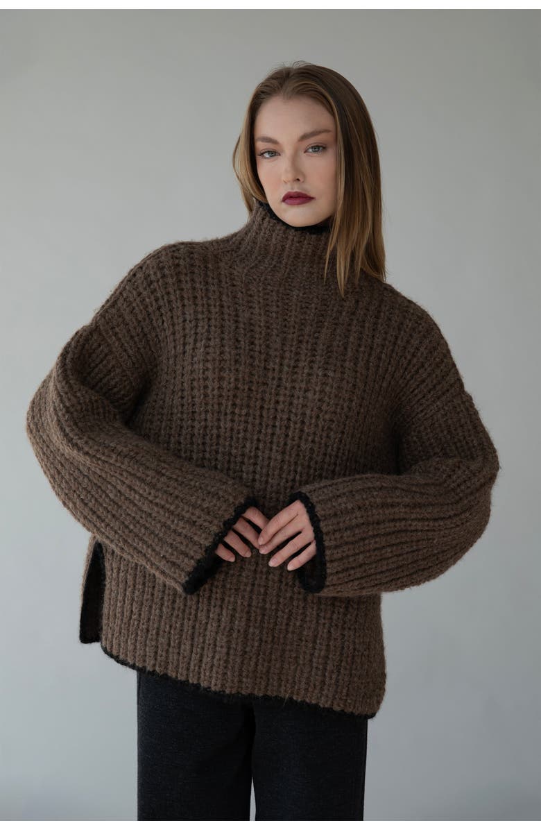 SSKEIN Sylvie Handknit Pullover, Alternate, color, Saddle