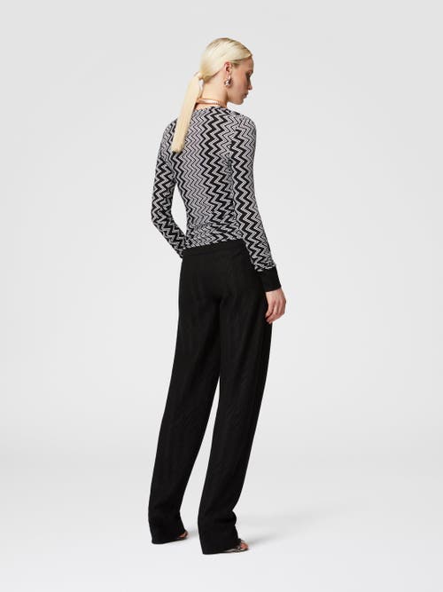 MISSONI MISSONI V-NECK SWEATER IN WOOL AND VISCOSE ZIG ZAG 