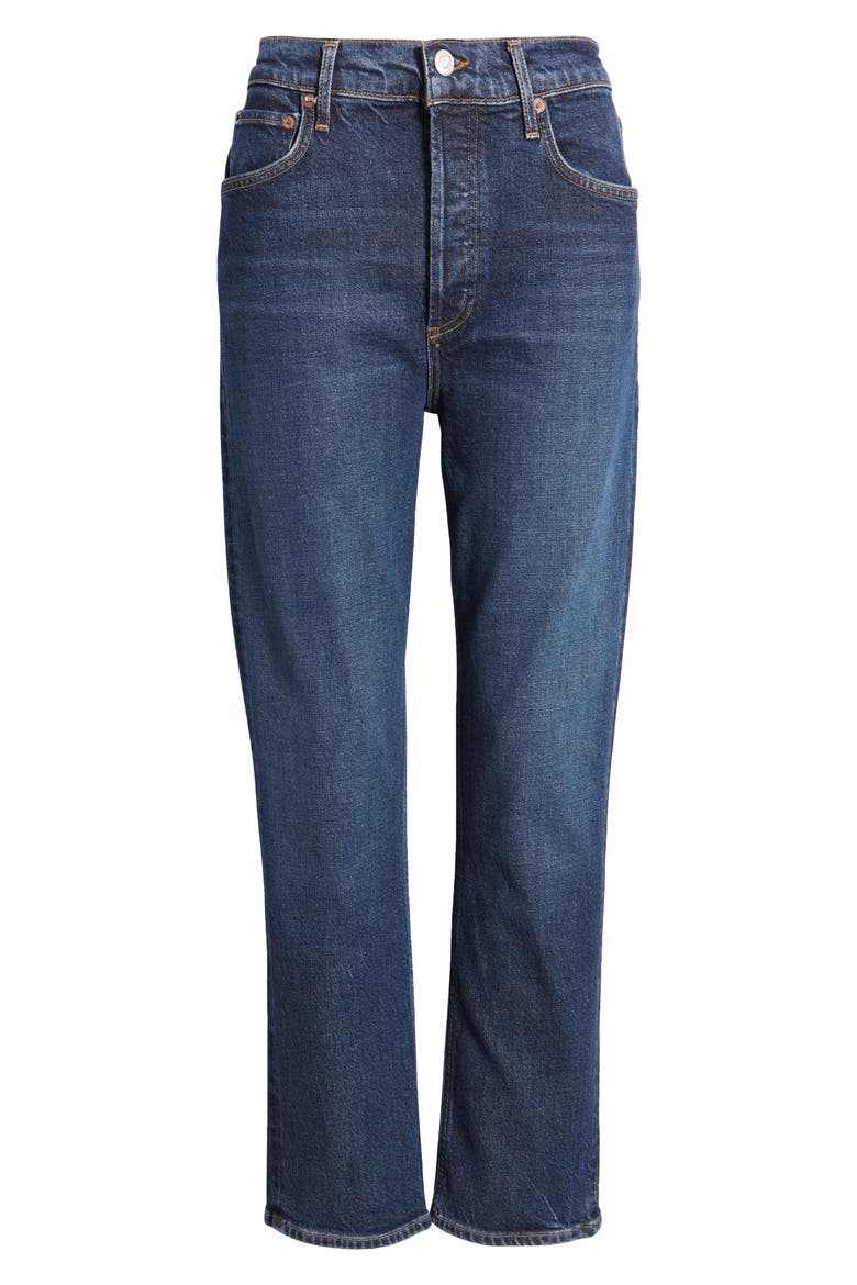 Riley High Waist Ankle Straight Leg Jeans, Alternate, color, DIVIDED