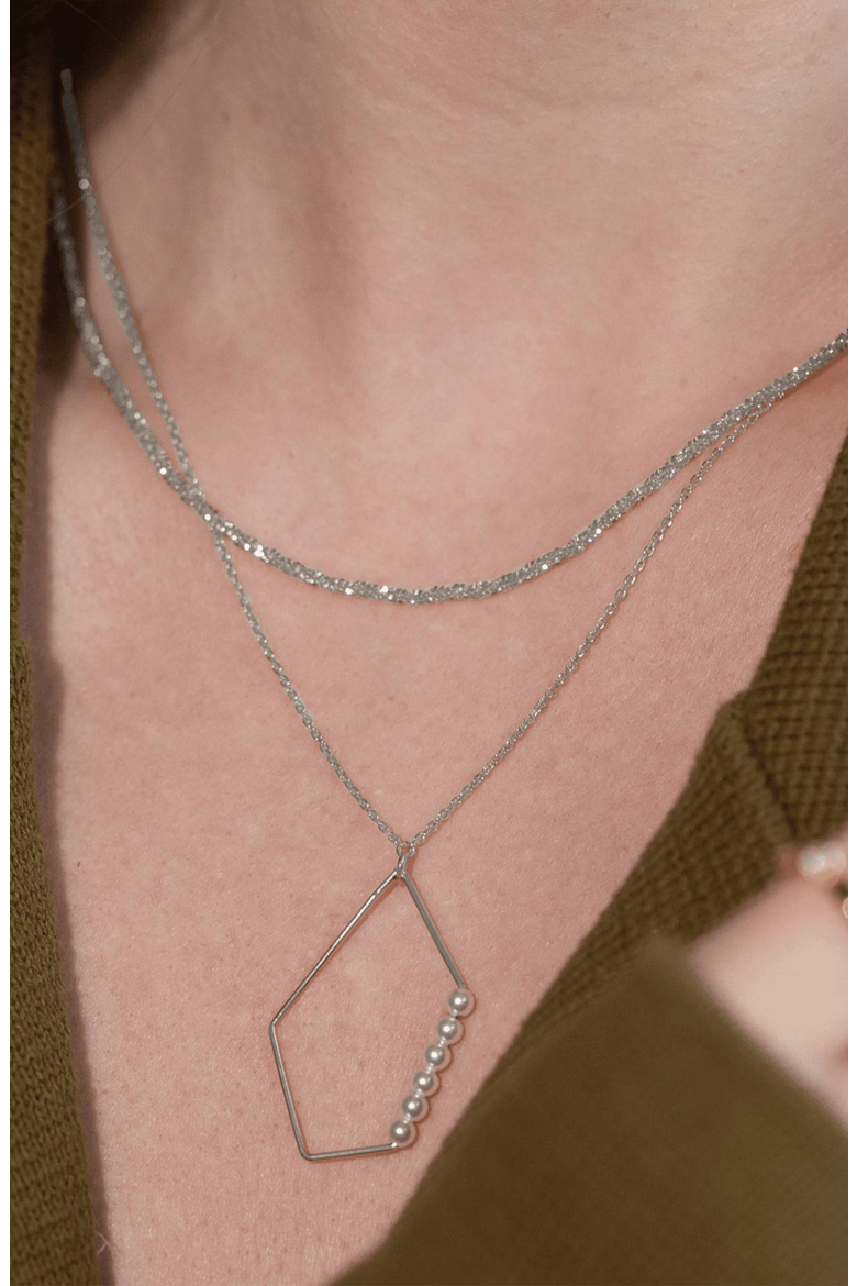 18K Gold Plated Sterling Silver Dazzling Sophistication Necklace Set Gift Idea, Alternate, color, Silver