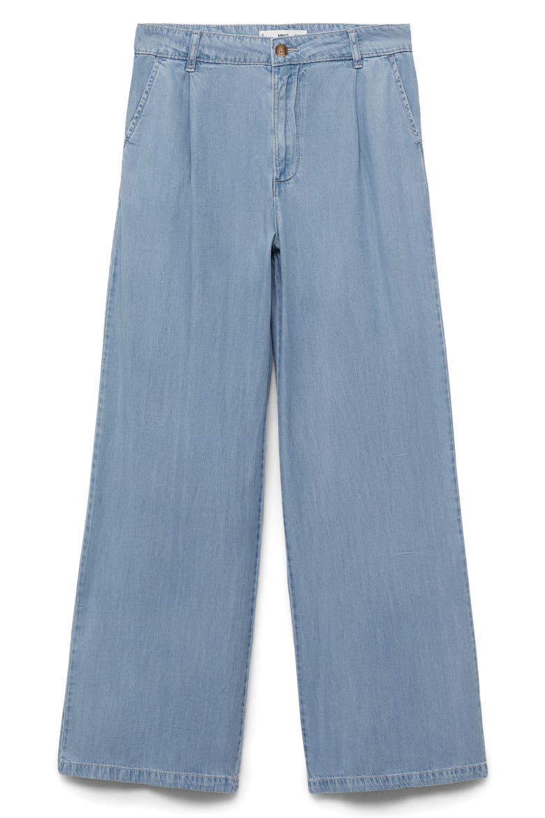 Pleated Wide Leg Pants, Alternate, color, LIGHT BLUE
