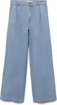 MANGO Pleated Wide Leg Pants