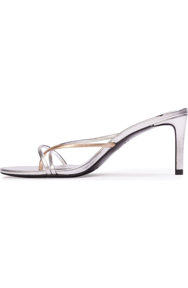 BLACK SUEDE STUDIO Carla 65 Metallic Sandal, Alternate, color, Silver/Gold Leather