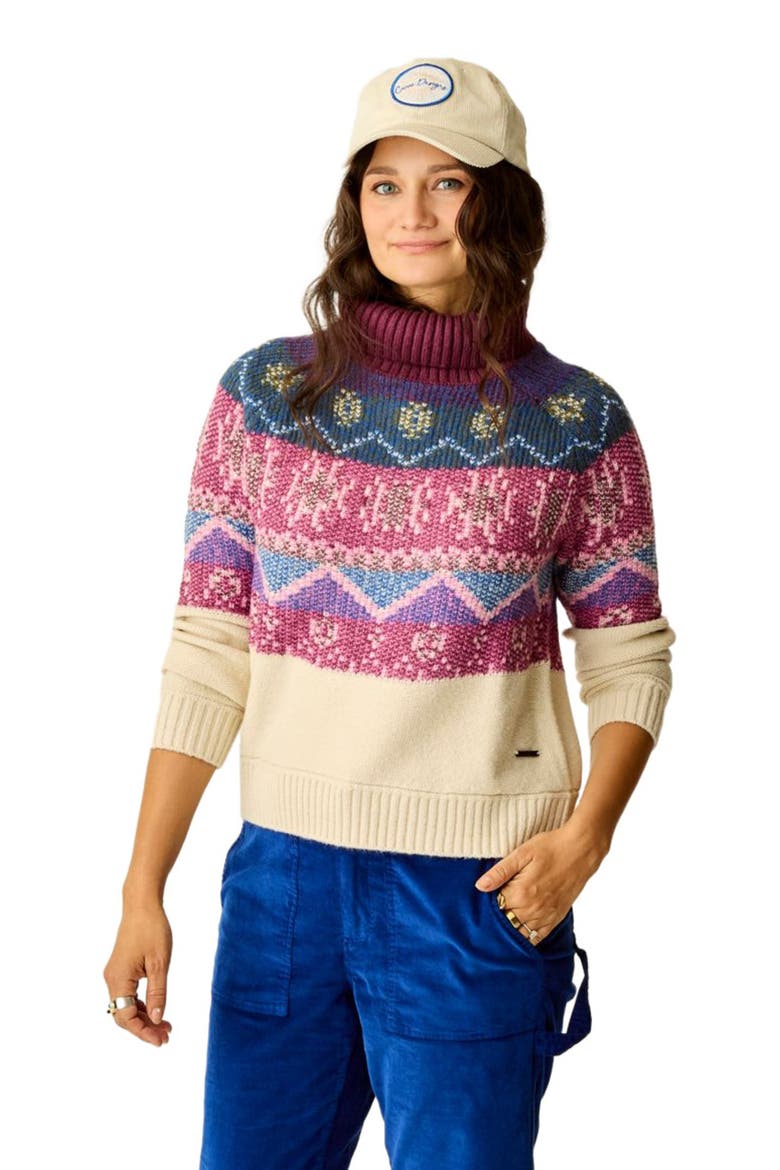 Neve Fairisle Turtleneck, Alternate, color, Birch Fairisle