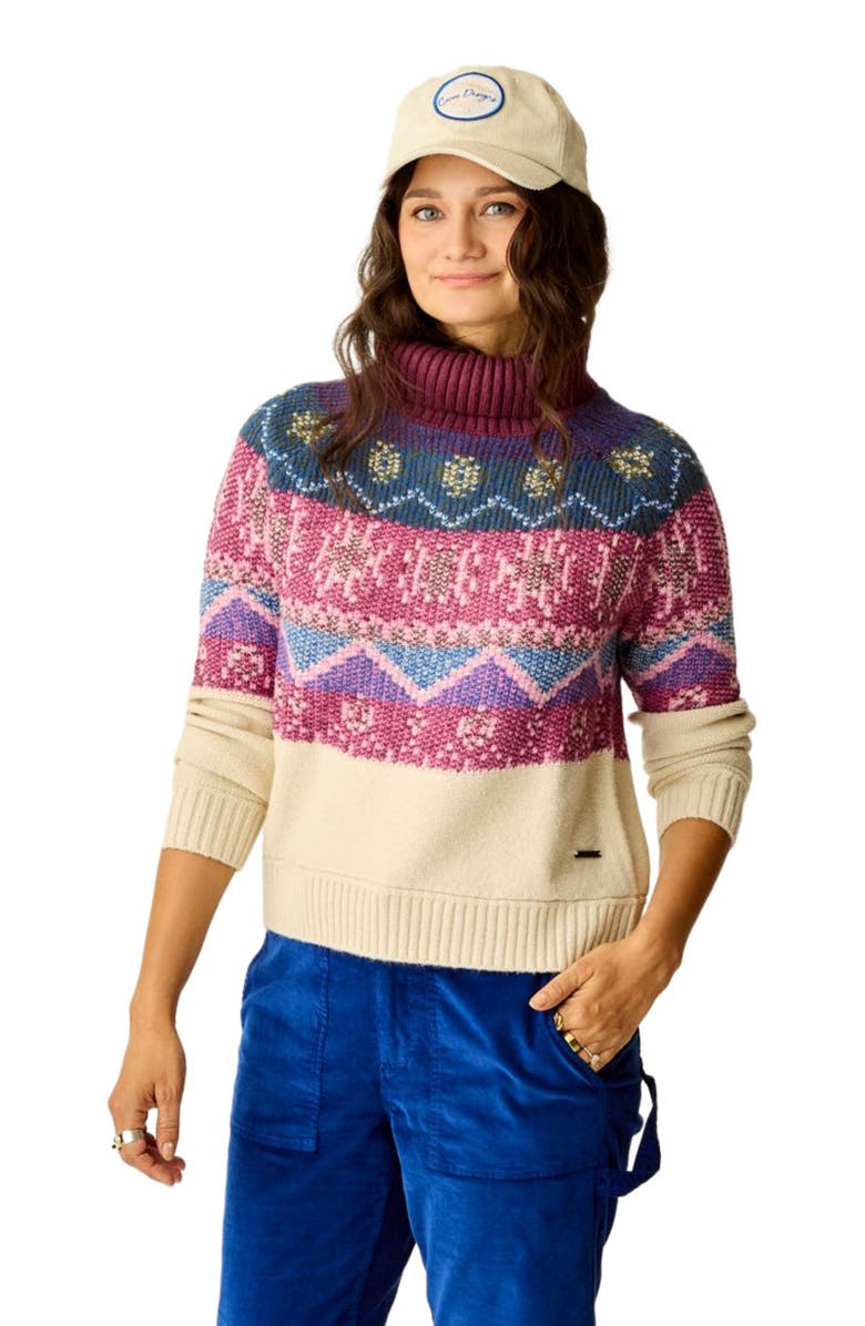 Carve Designs Neve Fairisle Turtleneck, Alternate, color, Birch Fairisle