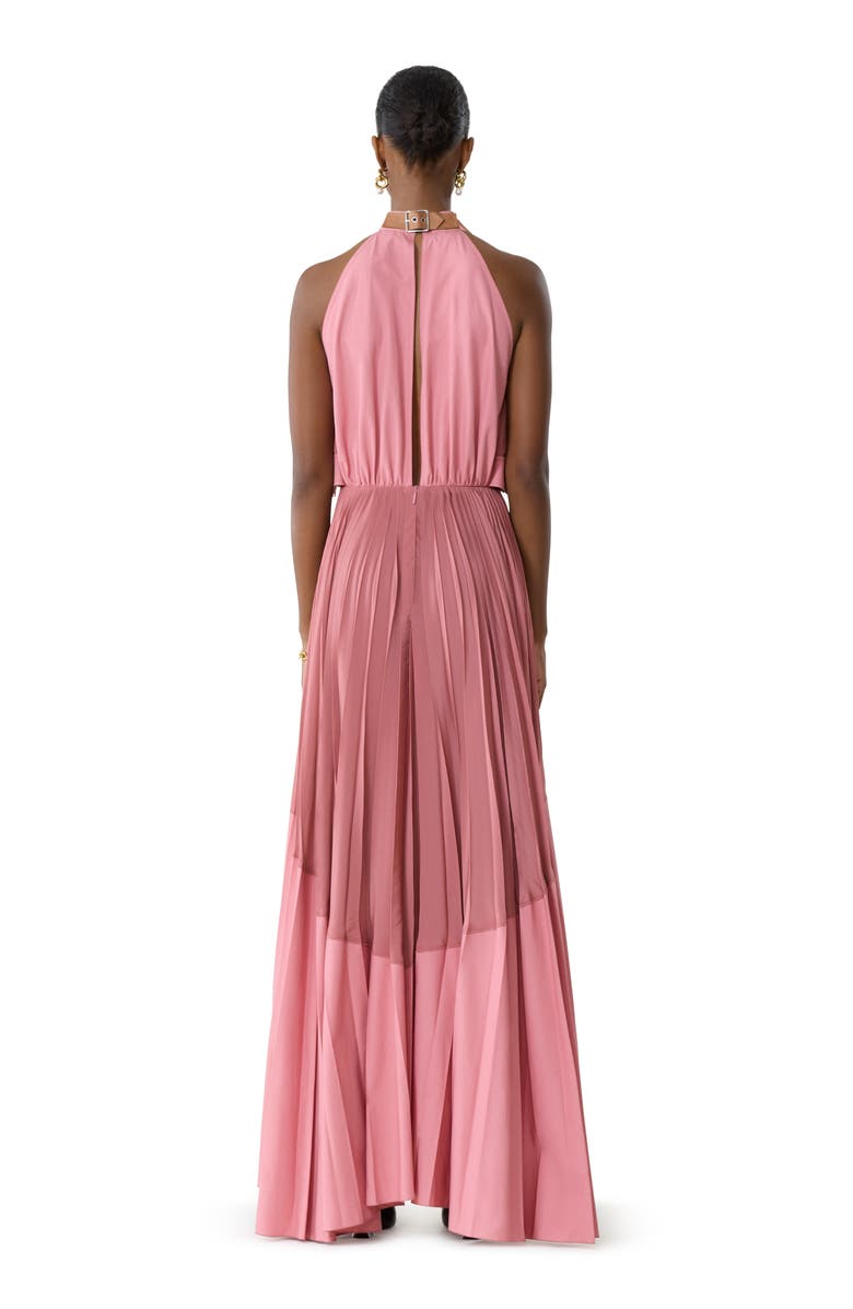 Lanvin Pleated Dress In Charmeuse And Cotton, Alternate, color, Old Pink