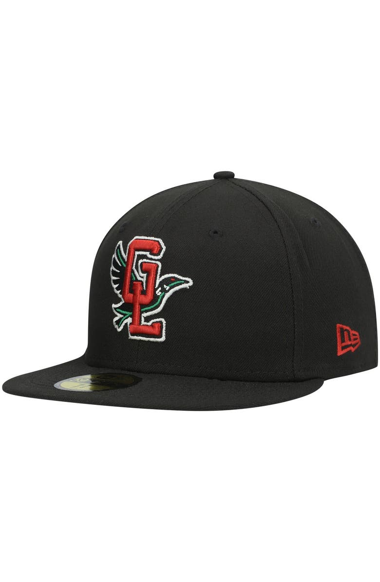 New Era Men's New Era Black Great Lakes Loons Authentic Collection Road 59FIFTY Fitted Hat, Main, color, 