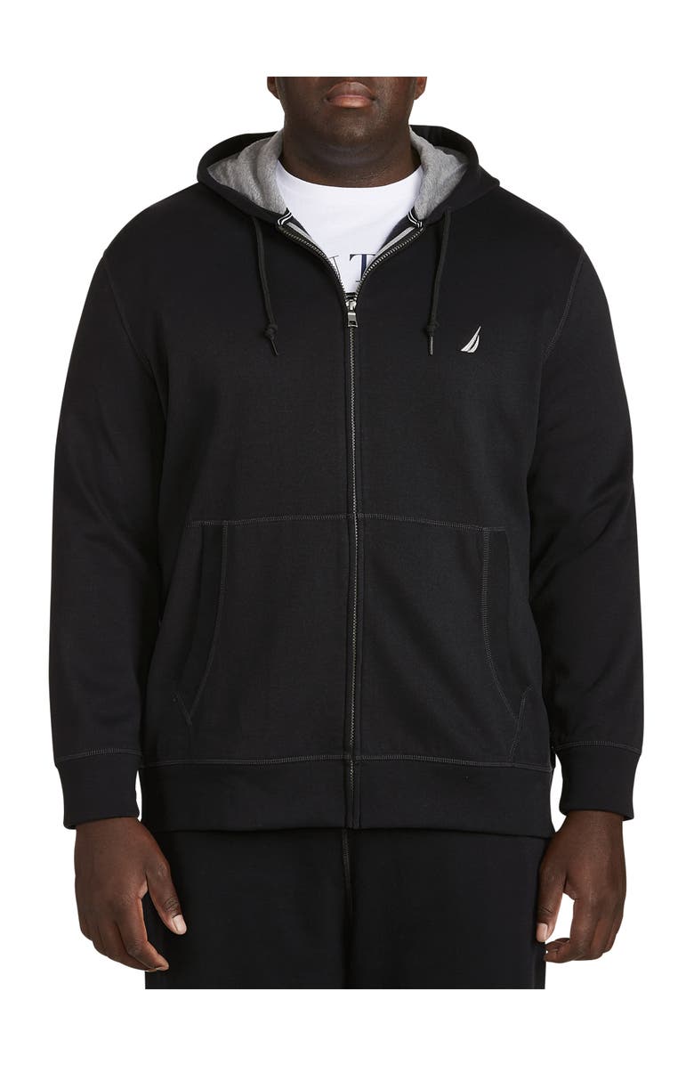 Nautica Big & Tall Full-Zip Fleece Hoodie, Alternate, color, True Black