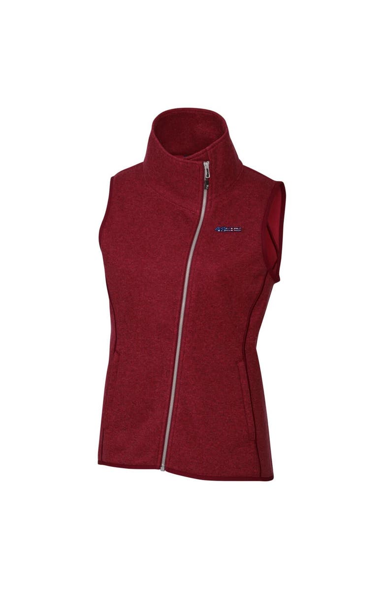 Cutter & Buck Women's Cutter & Buck Heathered Red San Francisco 49ers Mainsail Full-Zip Vest, Alternate, color, 