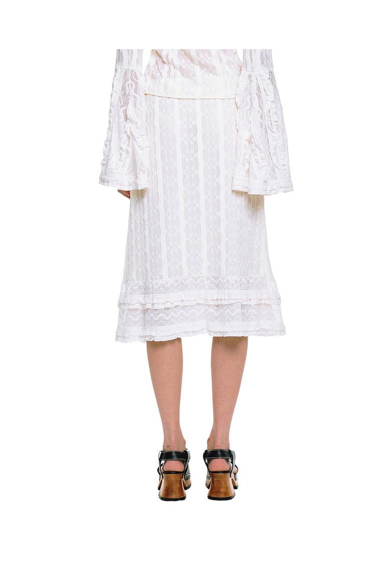 Floral Ruffle Stretch Lace Skirt, Alternate, color, Cream