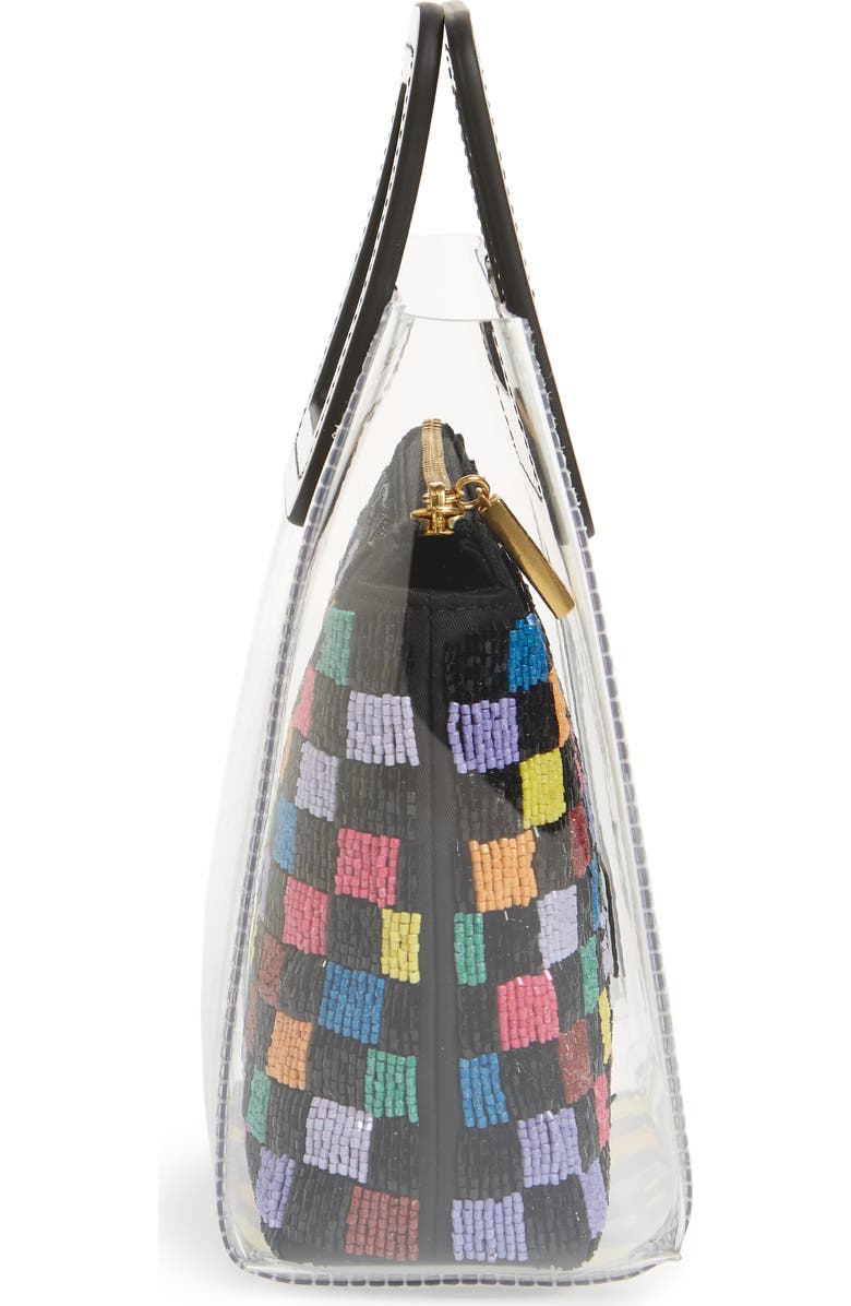 STAUD Mini Shirley Beaded Transparent Handbag, Alternate, color,
