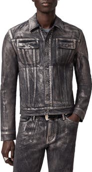 John Varvatos Anthony Foiled Denim Trucker Jacket
