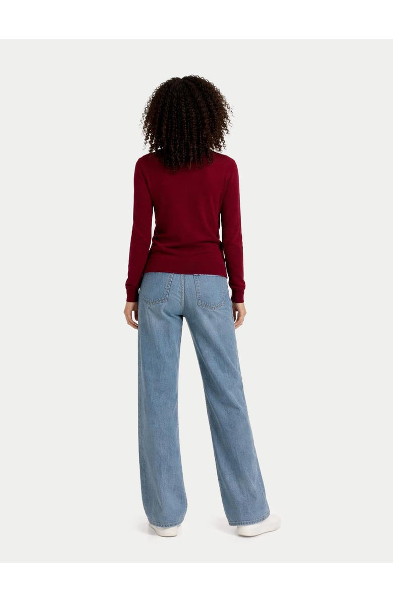 Gobi Cashmere Timeless Cashmere V-Neck Cardigan, Alternate, color, Bordeaux