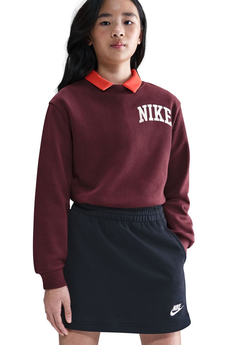 Nike Kids' Sportswear Club Fleece Pull-On Skirt, Alternate, color, Black/ Black/ White