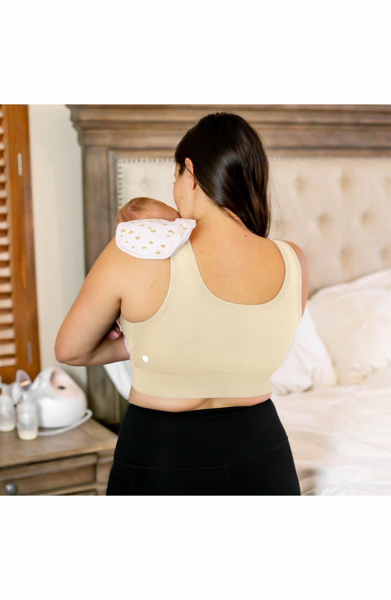 LOVE AND FIT Everyday Luxe Maternity/Nursing Pumping Wireless Bra, Alternate, color, Cream
