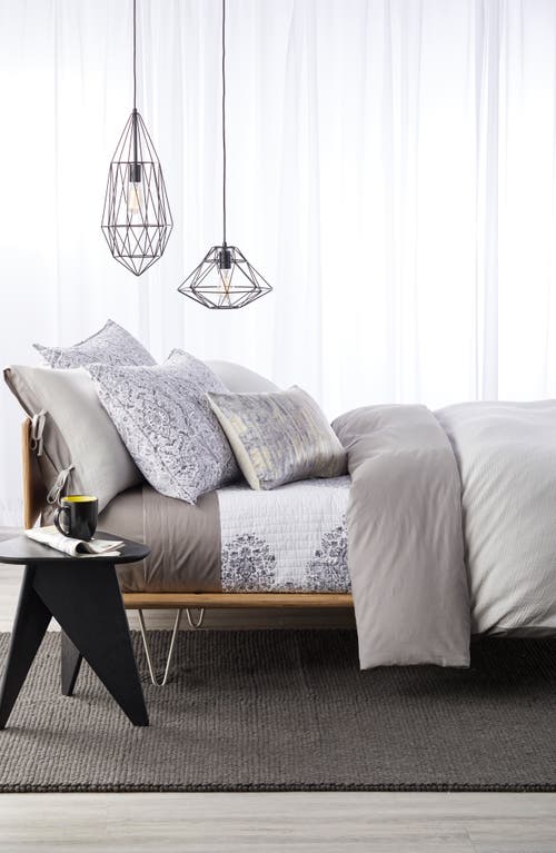 Cloud9 Designs Velvet Print Accent Pillow In Gray