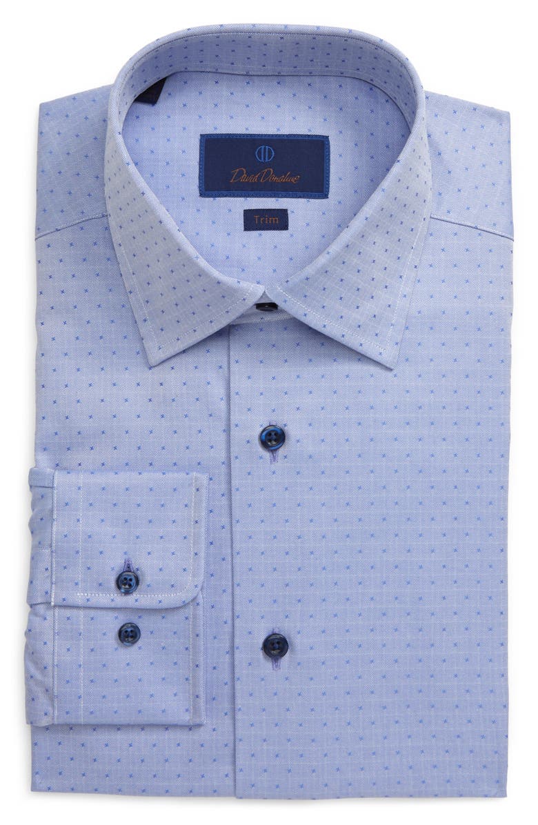 David Donahue Trim Fit Dress Shirt, Main, color, 