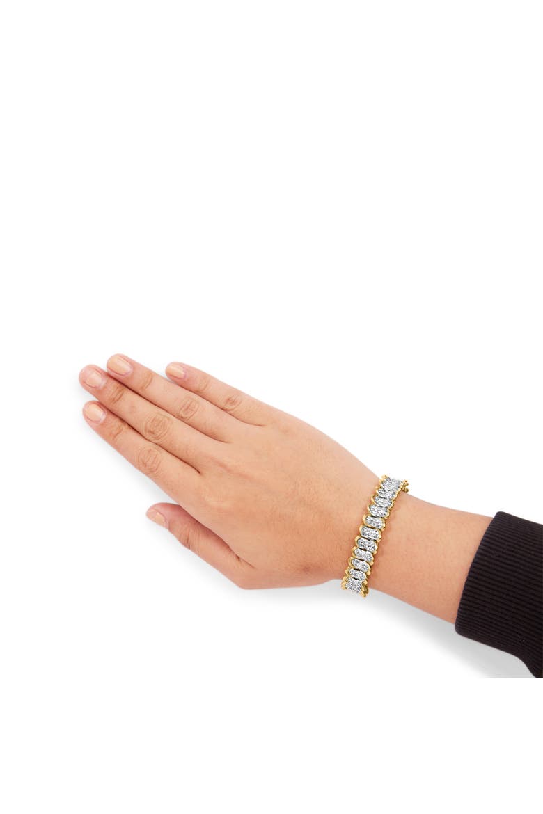 10K Yellow Gold 4.00 Cttw Pave Diamond Classic Link Bracelet, Alternate, color, Yellow