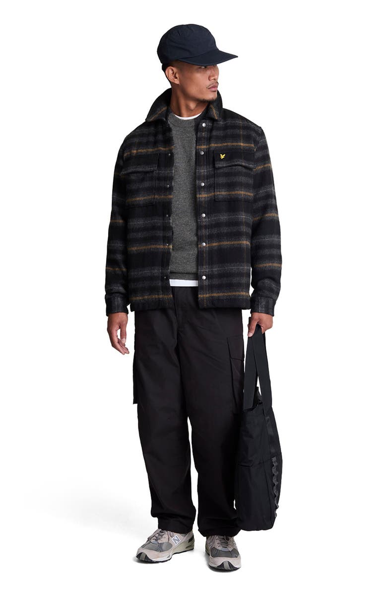 Lyle & Scott Lambswool Blend Crew Neck Sweater, Main, color, Charcoal Marl