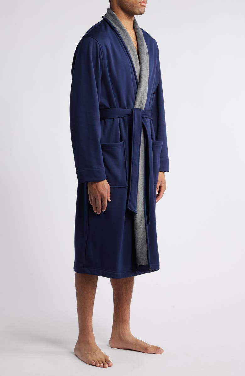 Nordstrom Essential Fleece Lined Robe, Alternate, color, Navy Peacoat