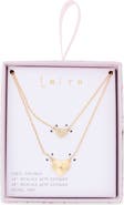 Leith Set of 2 Cubic Zirconia Fluted Heart Pendant Necklaces